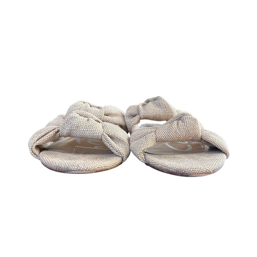 Circus NY by Sam Edelman‎ Womens 9 Beige Woven Double Knot Slide Flat Sandals